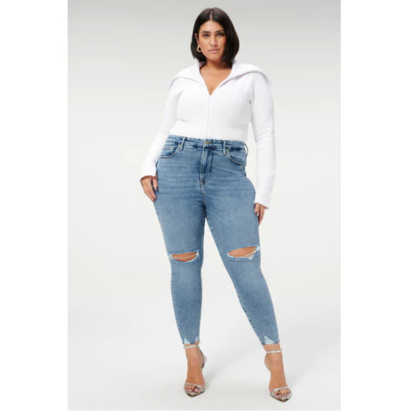 Good American Denim - GOOD AMERICAN NWT Good Waist Crop Denim Jean in Blue799 // 8